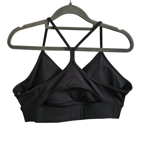Reebok Womens M Thin Strap Racerback Sports Bra Solid Black Running Athletic Gym - Picture 4 of 4